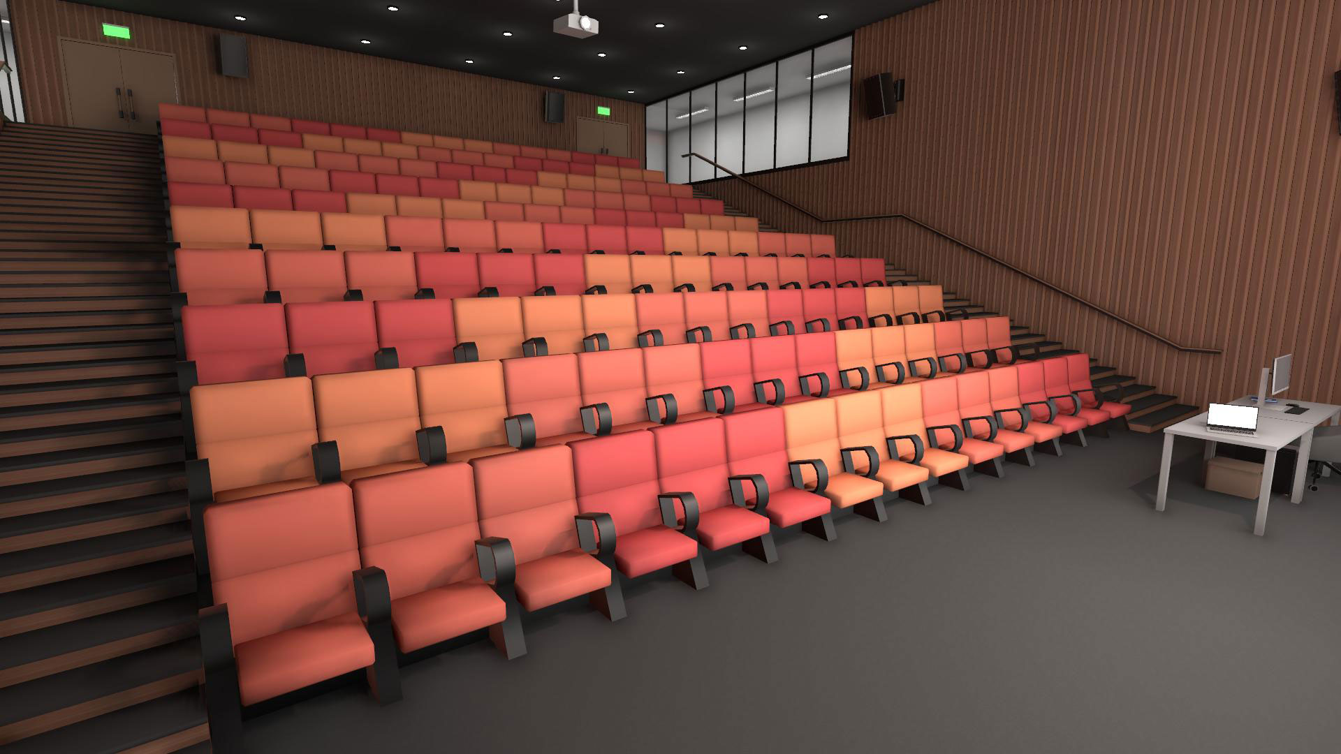A 3D model of an auditorium, made for VR.
