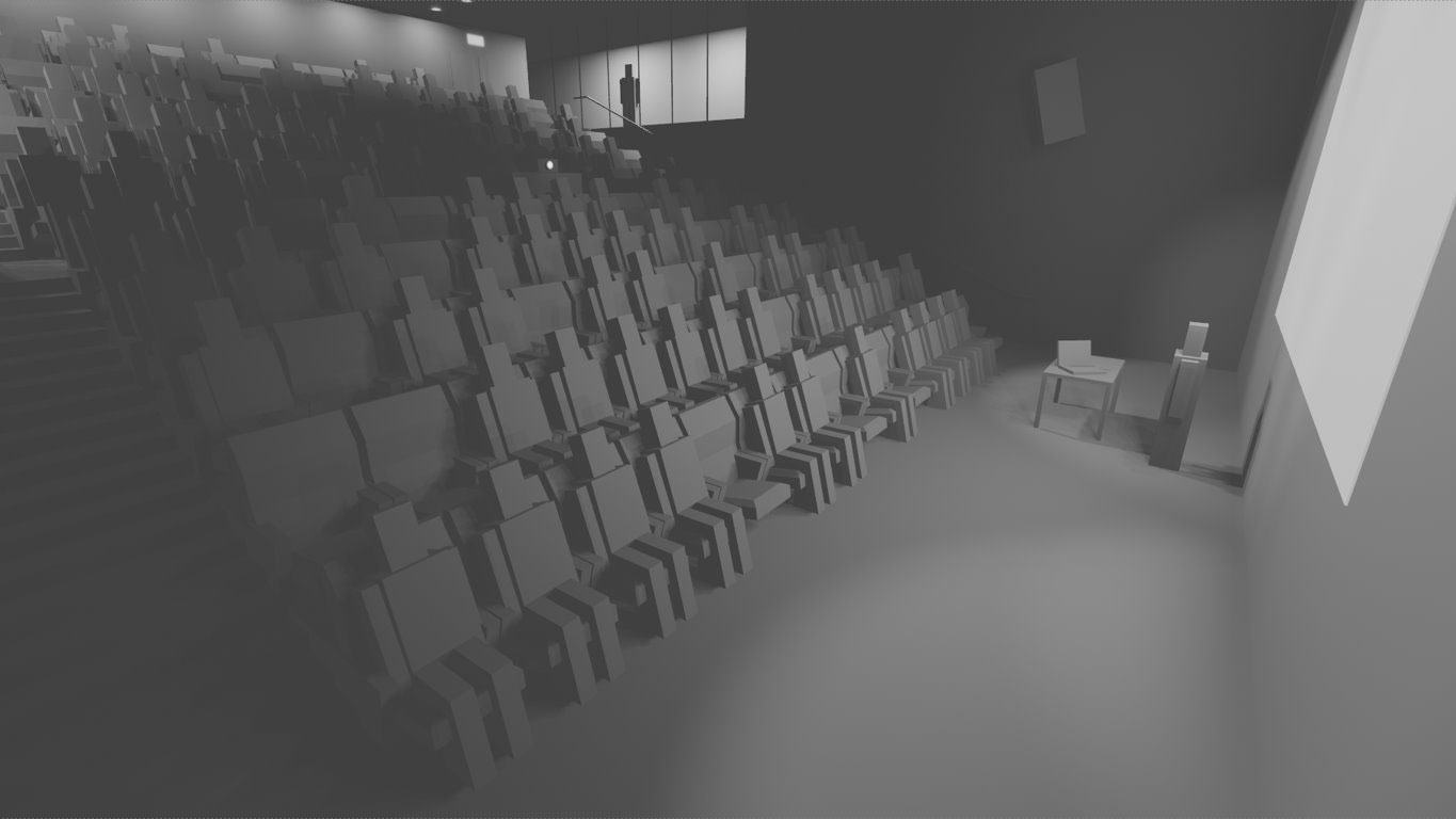 WIP of an auditorium created for virtual reality.