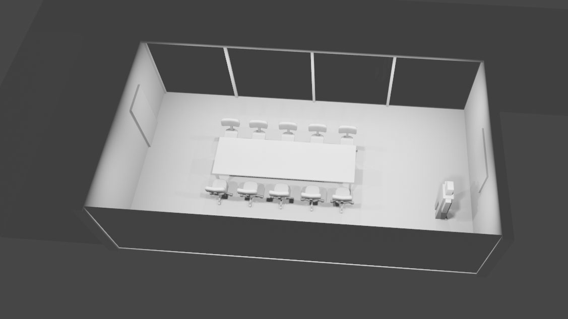 WIP of a meeting room created for virtual reality.